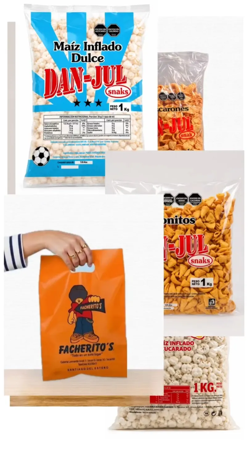 Collage de bolsas fabricadas para clientes